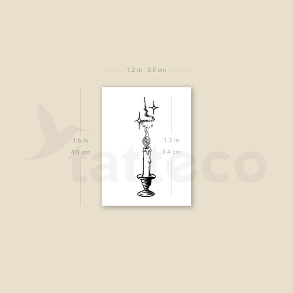 Candle Temporary Tattoo - Set of 3