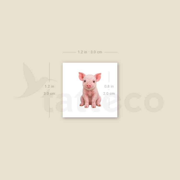 Realistic Piglet Temporary Tattoo - Set of 3
