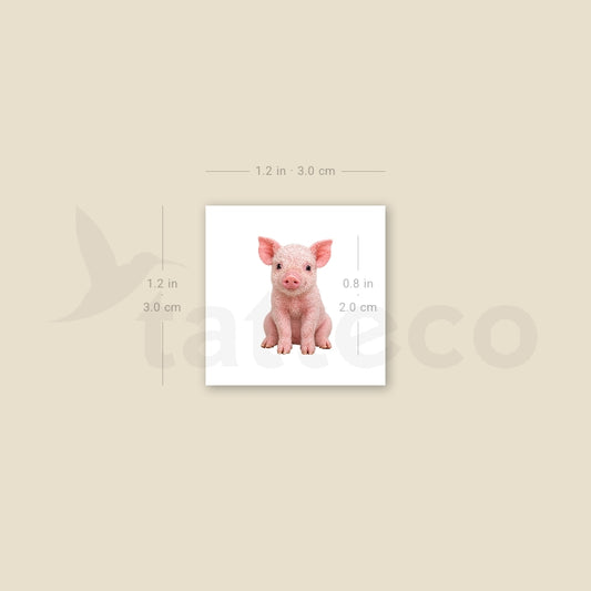 Realistic Piglet Temporary Tattoo - Set of 3