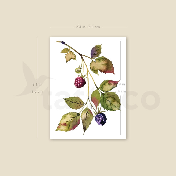 Rasperry By Ann Lilya Temporary Tattoo - Set of 3