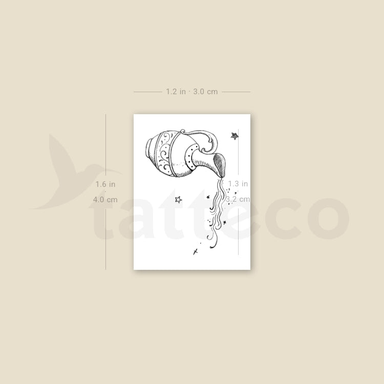 Water Jug By Stefano Mazza Temporary Tattoo - Set of 3