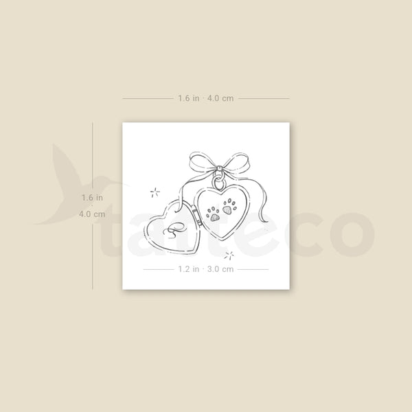 Heart Pendant By Stefano Mazza Temporary Tattoo - Set of 3