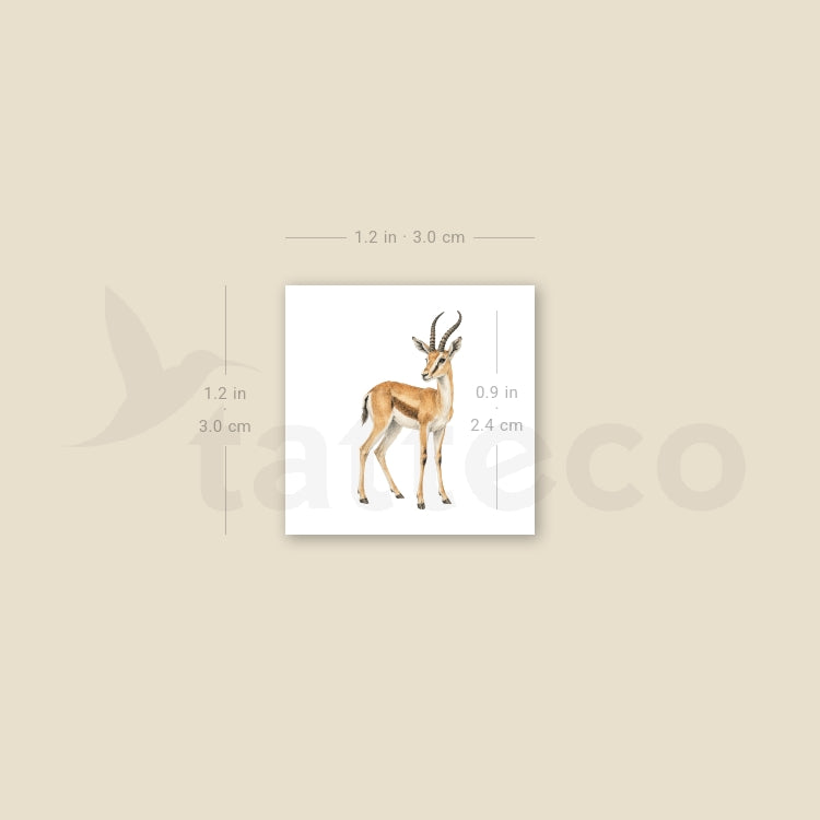 Watercolor Gazelle Temporary Tattoo - Set of 3