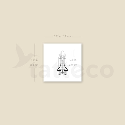 Tiny Space Shuttle Temporary Tattoo - Set of 3