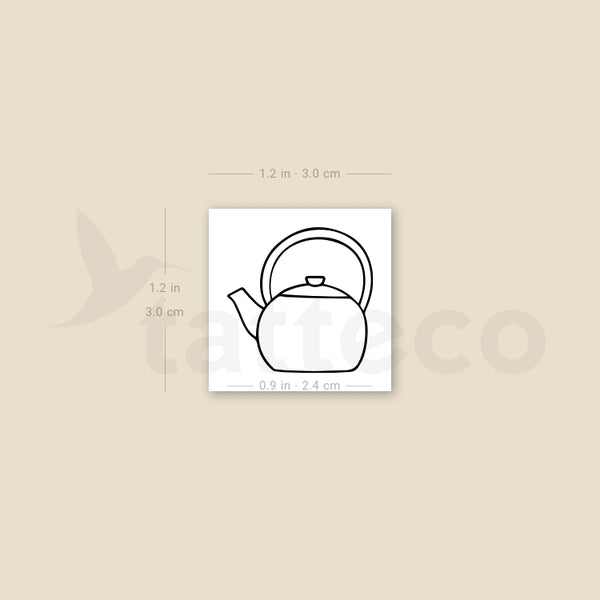Japanese Teapot Temporary Tattoo - Set of 3