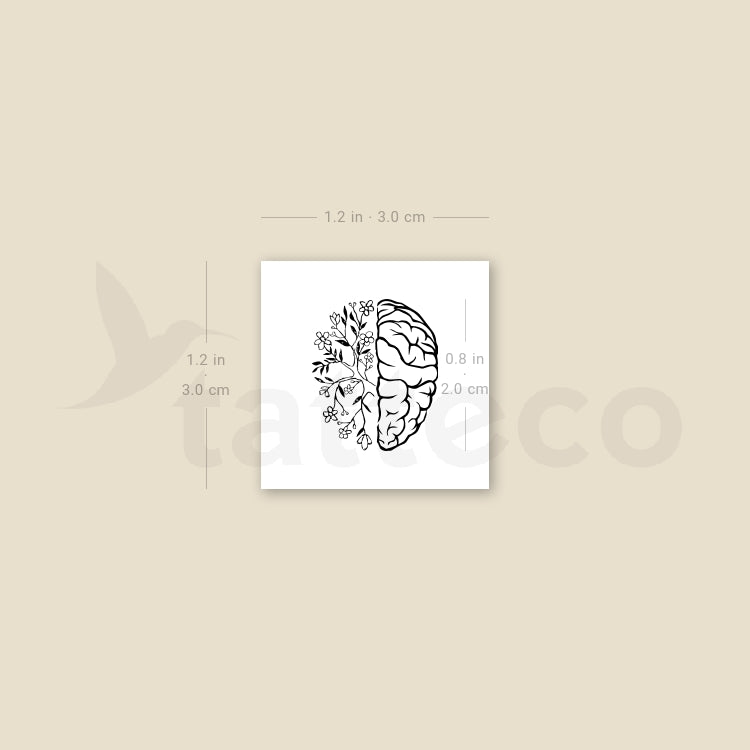 Flower Brain Temporary Tattoo - Set of 3