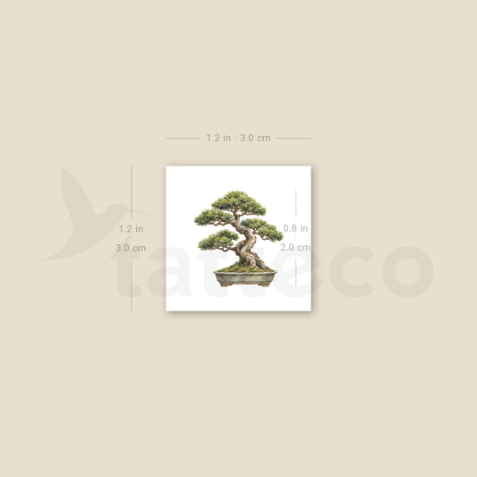 Watercolor Bonsai Temporary Tattoo - Set of 3