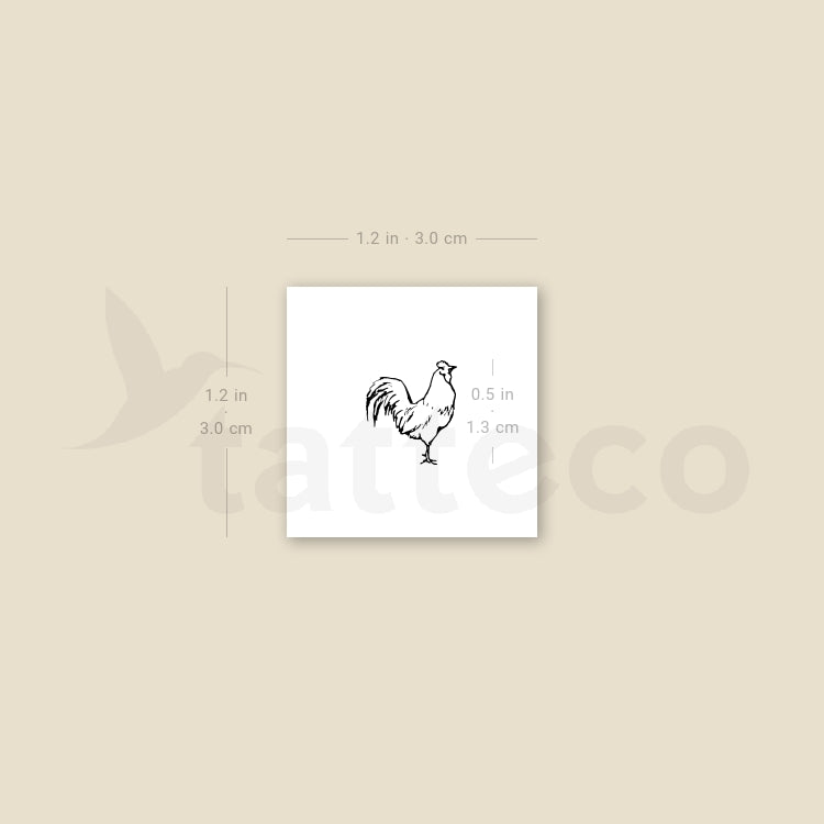 Tiny Rooster Temporary Tattoo - Set of 3