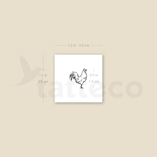Tiny Rooster Temporary Tattoo - Set of 3