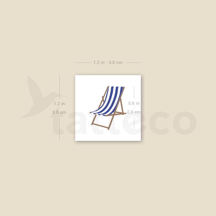 Stripped Beach Chair Temporary Tattoo - Set of 3