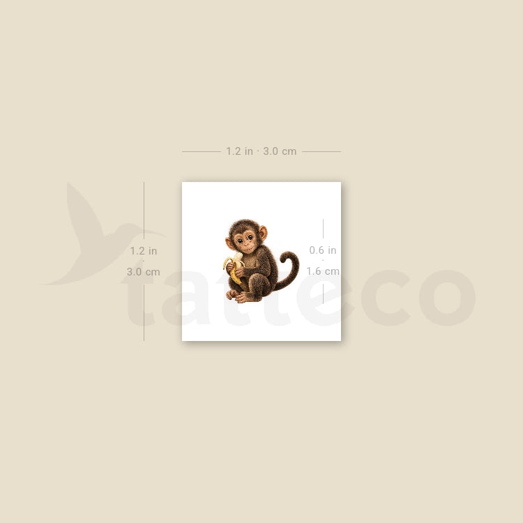 Baby Chimpanzee Temporary Tattoo - Set of 3
