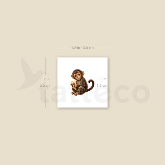 Baby Chimpanzee Temporary Tattoo - Set of 3