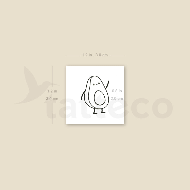 Mismatching Avocado Temporary Tattoo - Set of 3