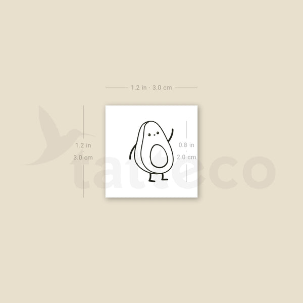 Mismatching Avocado Temporary Tattoo - Set of 3