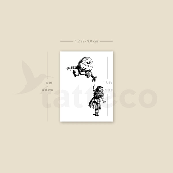 Humpty Dumpty And Alice Temporary Tattoo - Set of 3