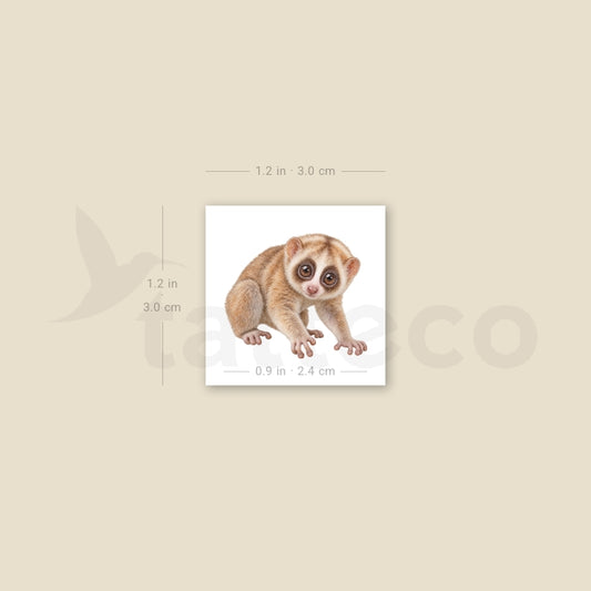 Baby Slow Loris Temporary Tattoo - Set of 3