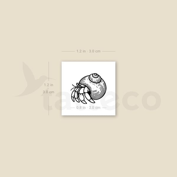 Hermit Crab Temporary Tattoo - Set of 3