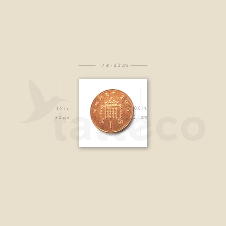 1 Penny Temporary Tattoo - Set of 3