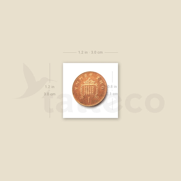 1 Penny Temporary Tattoo - Set of 3