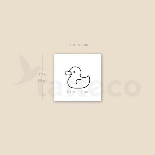 Minimalist Rubber Duck Temporary Tattoo - Set of 3