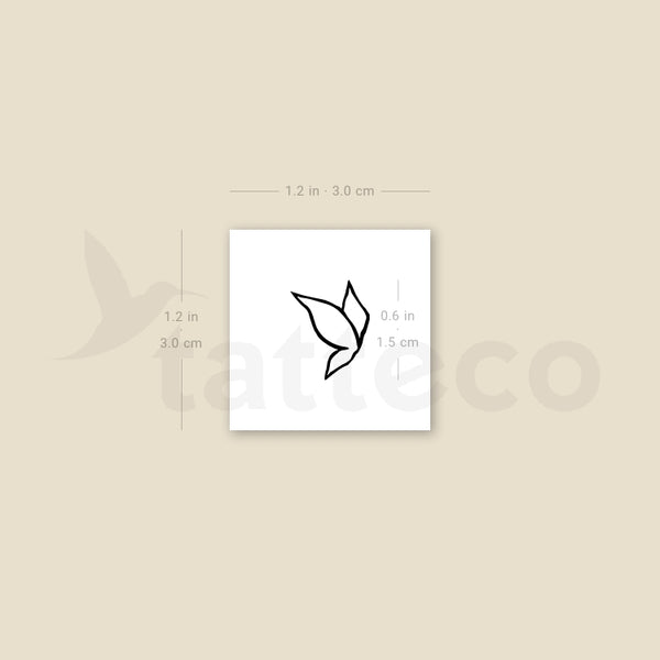 Little Minimalist Flying Butterfly Temporary Tattoo - Set of 3