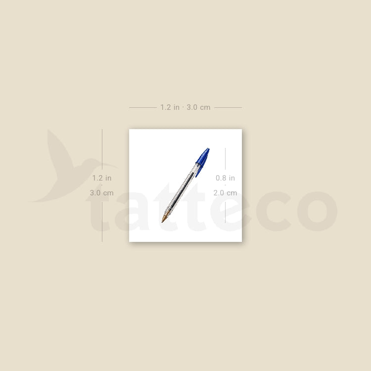 Ballpoint Pen Temporary Tattoo - Set of 3