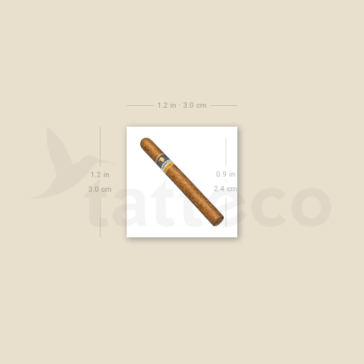 Cuban Cigar Temporary Tattoo - Set of 3
