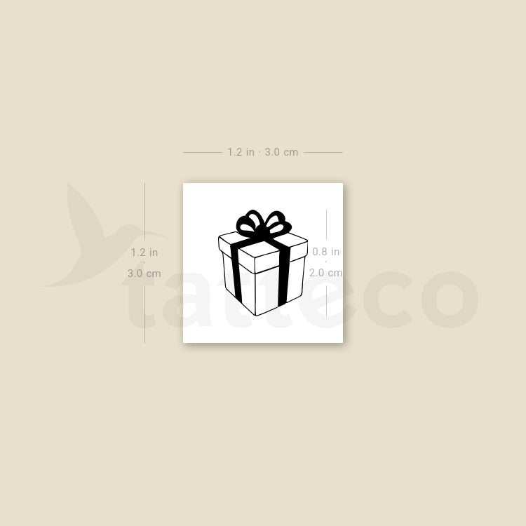 Gift Box Temporary Tattoo - Set of 3