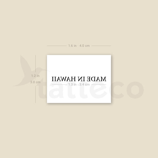 MADE IN HAWAII Temporary Tattoo - Set of 3