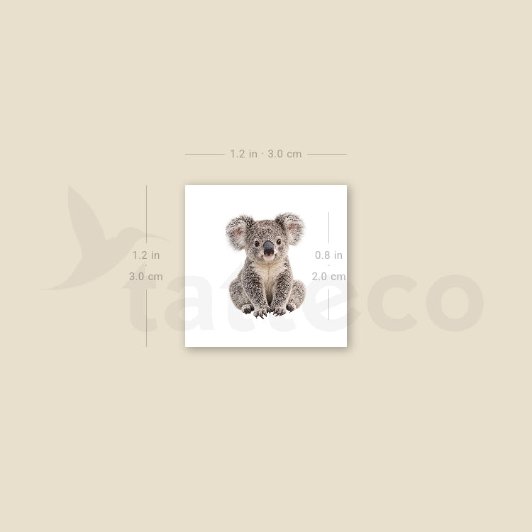 Watercolor Koala Temporary Tattoo - Set of 3