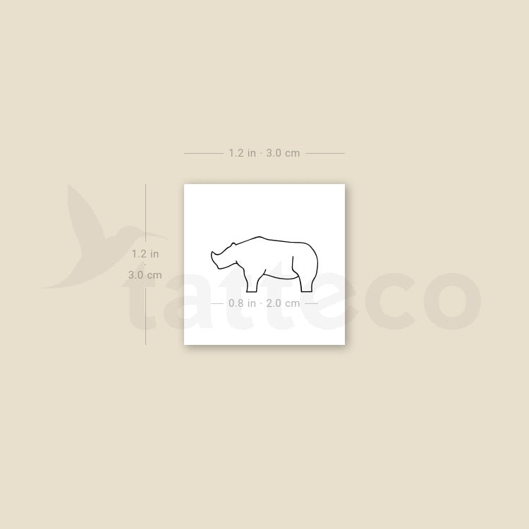 Rhino Temporary Tattoo - Set of 3