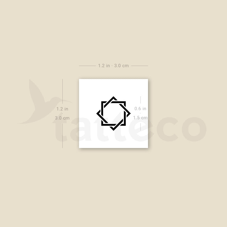 Interlaced Rub El Hizb Temporary Tattoo - Set of 3