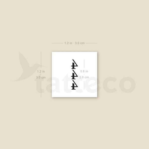 Vertical 444 Temporary Tattoo - Set of 3