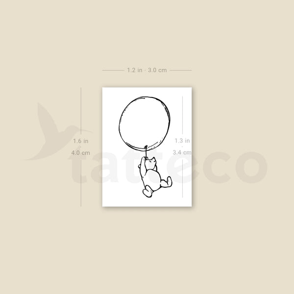 Classic Winnie-the-Pooh And Balloon Temporary Tattoo - Set of 3