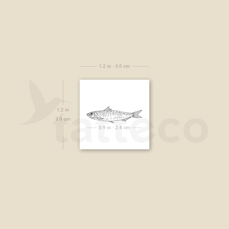 Sardine Temporary Tattoo - Set of 3