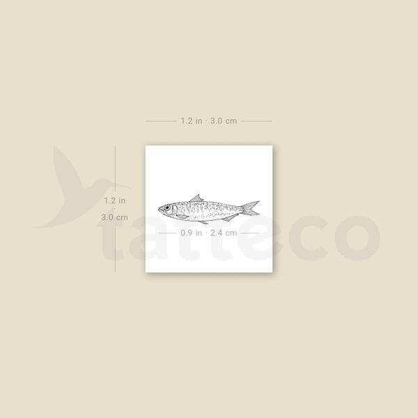 Sardine Temporary Tattoo - Set of 3