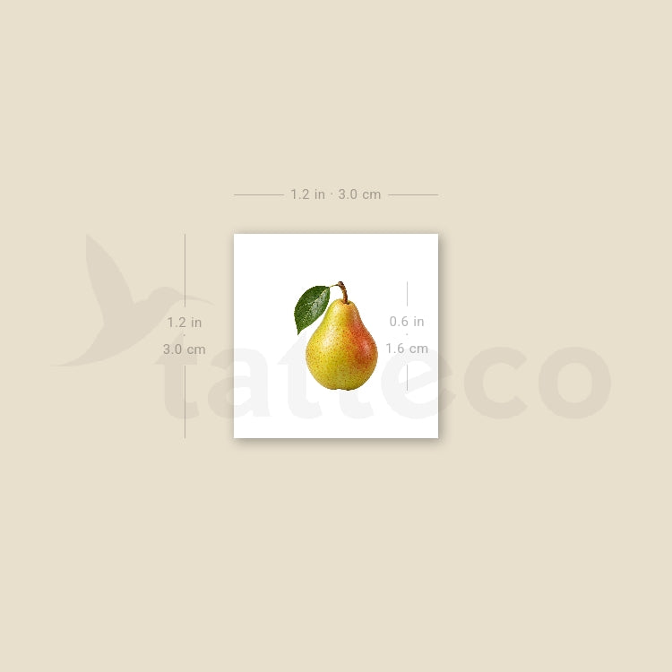 Pear Temporary Tattoo - Set of 3