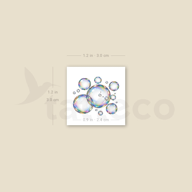 Soap Bubbles Temporary Tattoo - Set of 3