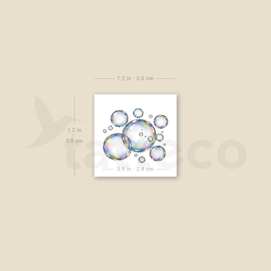 Soap Bubbles Temporary Tattoo - Set of 3