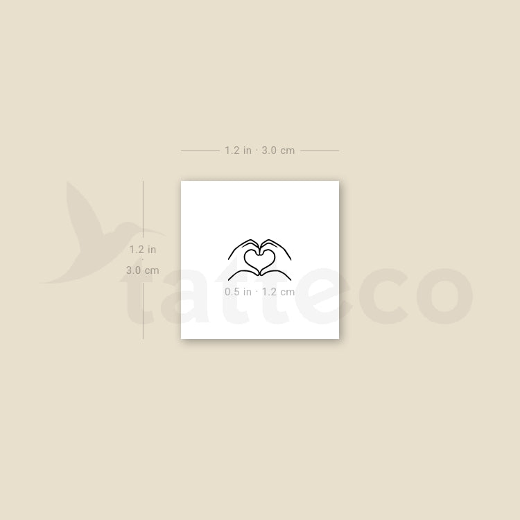 Tiny Heart Hands Temporary Tattoo - Set of 3