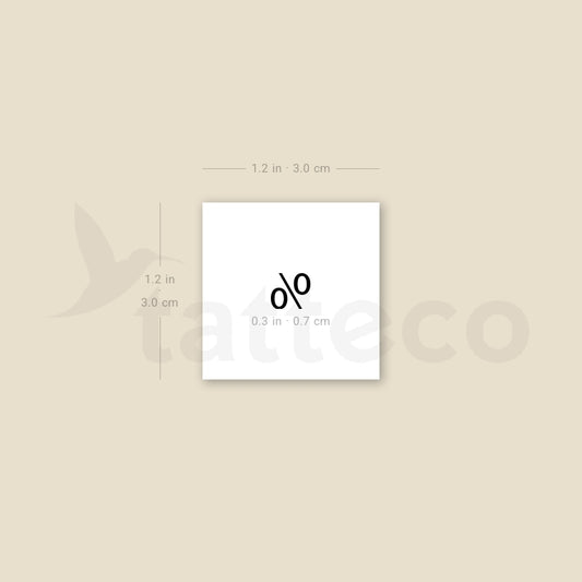 Percentage Sign % Temporary Tattoo - Set of 3