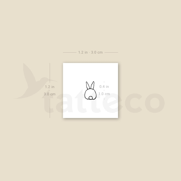 Tiny Rabbit From Behind Temporary Tattoo - Set of 3