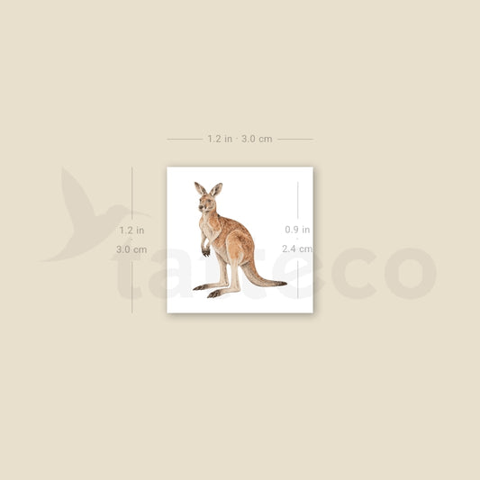 Watercolor Kangaroo Temporary Tattoo - Set of 3