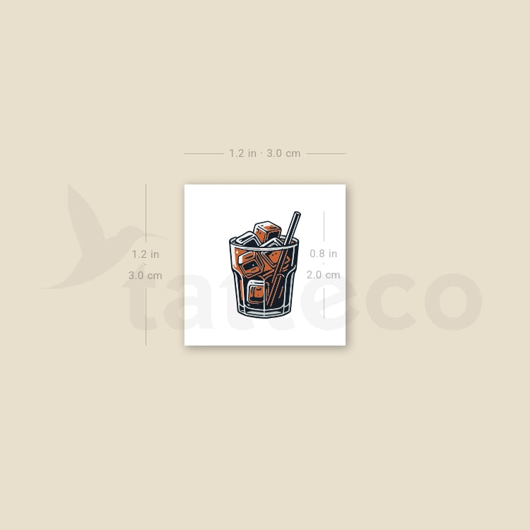Tatuaje temporal de café helado (juego de 3)