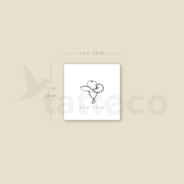 Tiny Cowboy Hat Temporary Tattoo - Set of 3