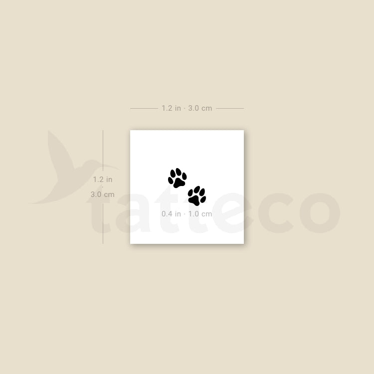 Tatuaje temporal de pareja con pata de perro (juego de 3)