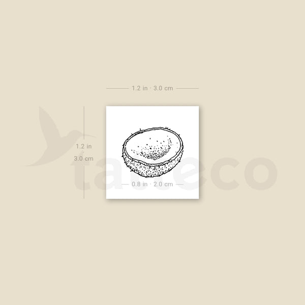 Half Coconut Temporary Tattoo - Set of 3