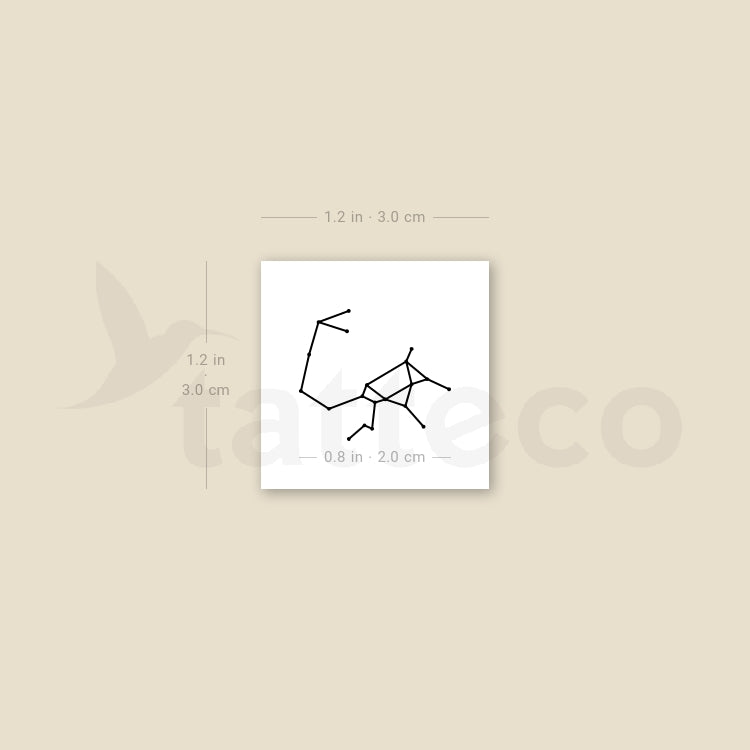 Tiny Sagittarius Constellation Temporary Tattoo - Set of 3