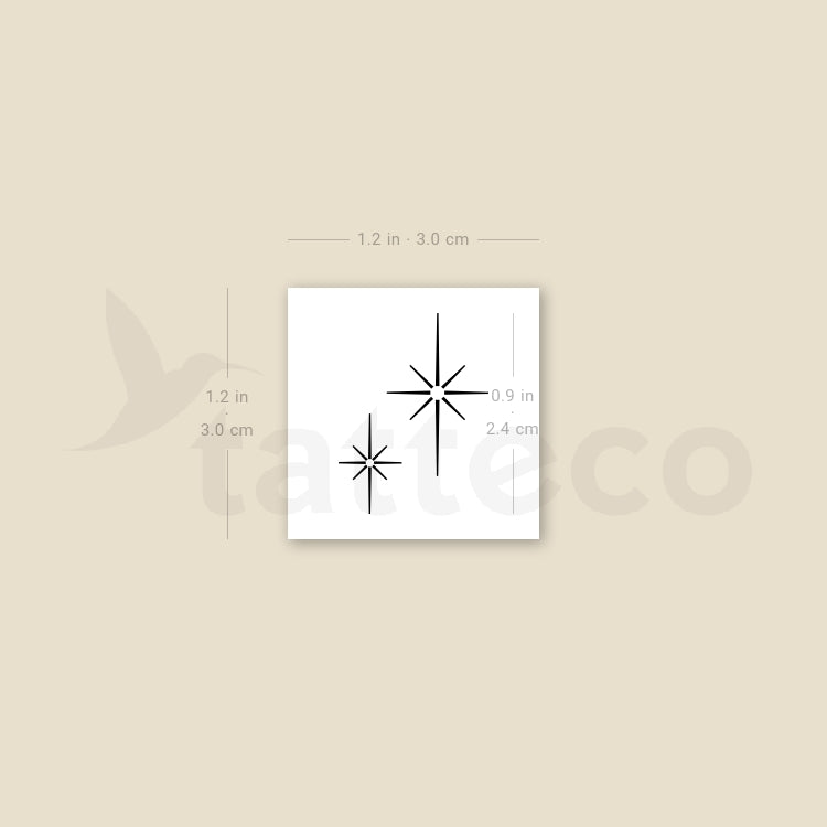Shining Sparkles Temporary Tattoo - Set of 3