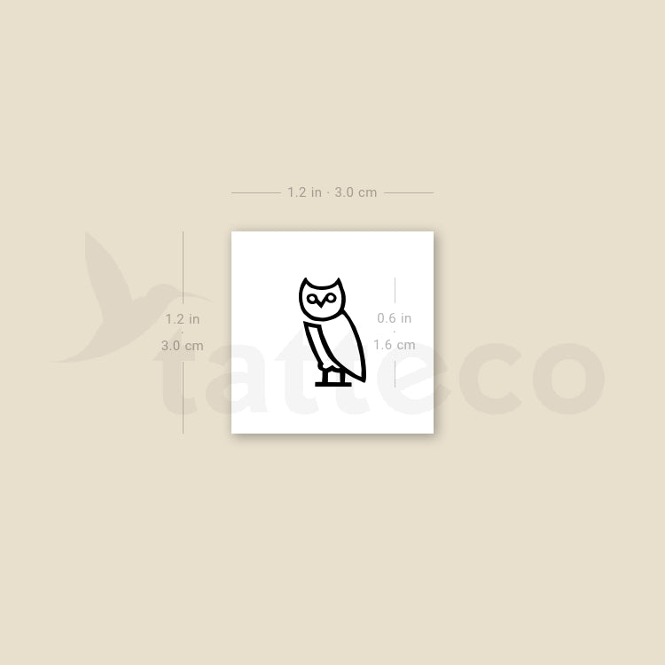 Minimalist Owl Temporary Tattoo - Set of 3